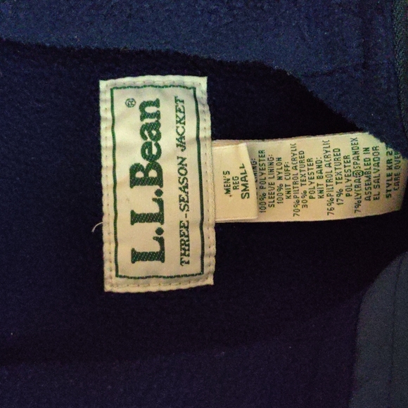 L.L. Bean men's size small three season blue jacket - Picture 2 of 3